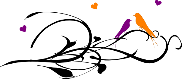 Lovebird Clipart Purple - Orange And Purple Clipart (600x262)