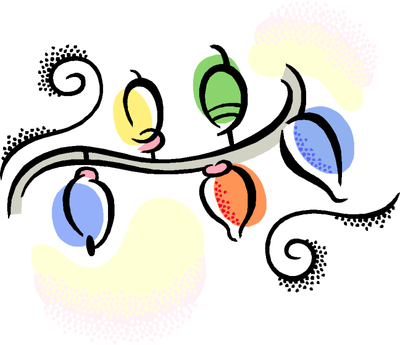 Pin Town Council Clip Art - Christmas Lights Clipart (800x690)