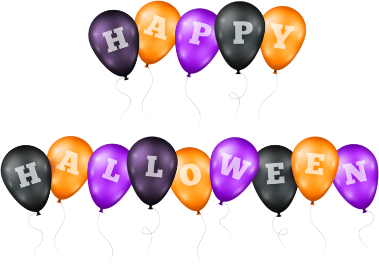 Happy Halloween Balloons Transparent Png Clip Art Image - Halloween Free To Use Transparent (800x578)