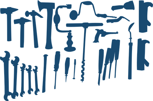 Werkzeuge Zimmerei Blau Silhouetten Axt Me - Free Tool Clipart (511x340)