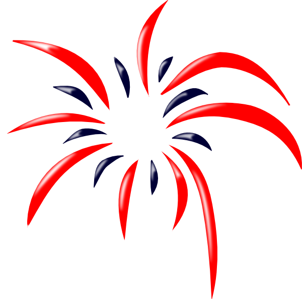 Red White And Blue Fireworks Clip Art - Red White And Blue Clip Art (600x593)