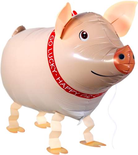 Lauftier Schwein - Air-walker Schwein 62 Cm Folienballon Ungefüllt (500x500)