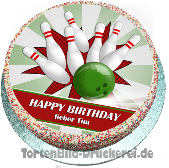 Individuelle Motivtorte - Bowling/kegeln - Ten-pin Bowling (600x600)