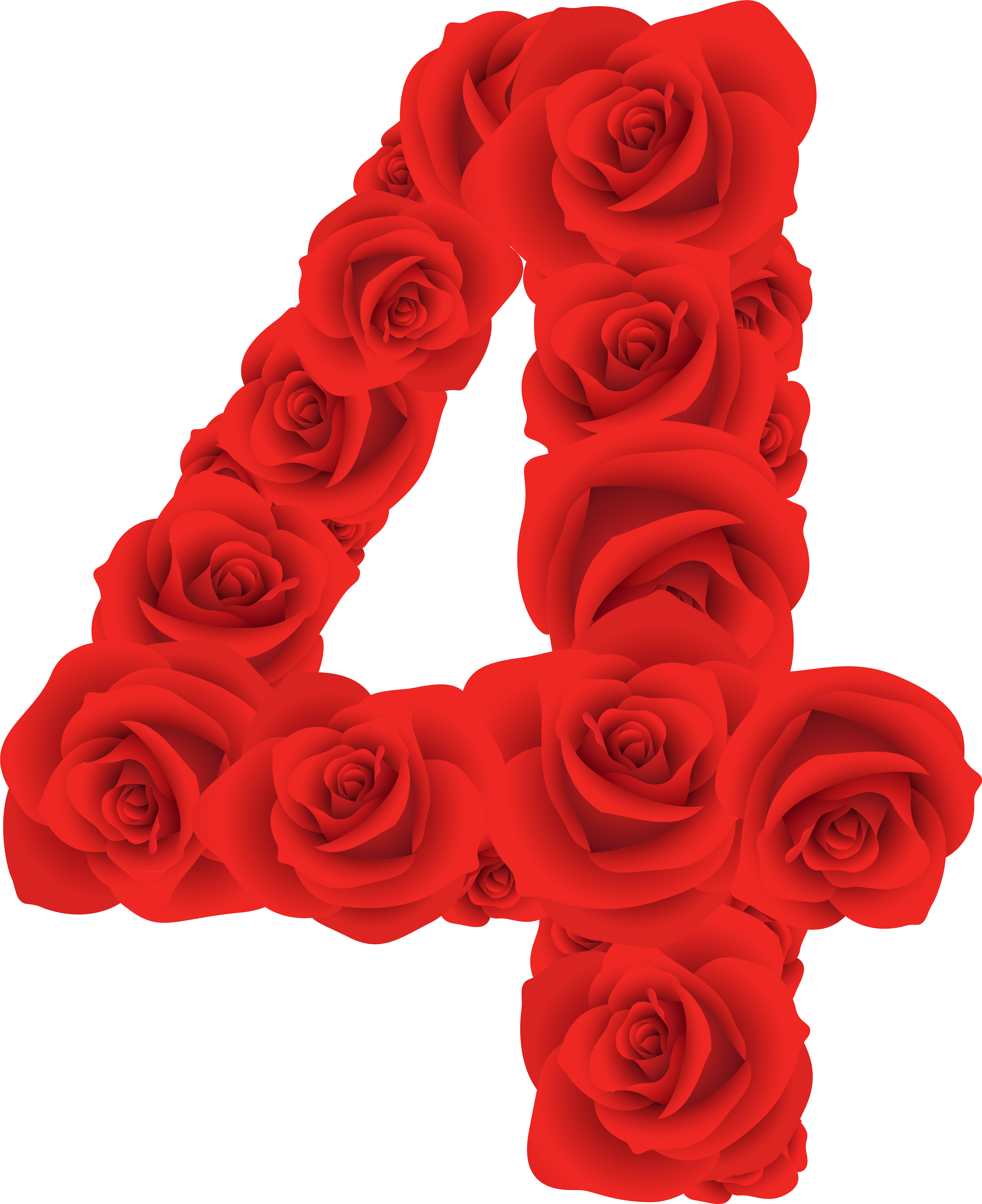 Clipart-bilder, Rote Rosen, Zahlen, Imperium - Red Roses Numbers (5618x6860)