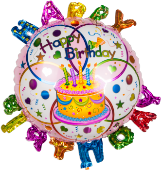 Folienballon Happy Birthday Motiv 4 45 Cm - Birthday (350x350)