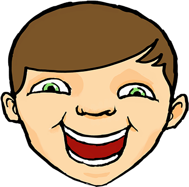 00 - - Excited Boy Face Clipart (419x423)