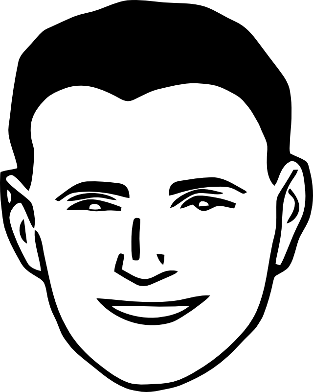 Big Smile Face - Clip Art Mans Face (640x800)