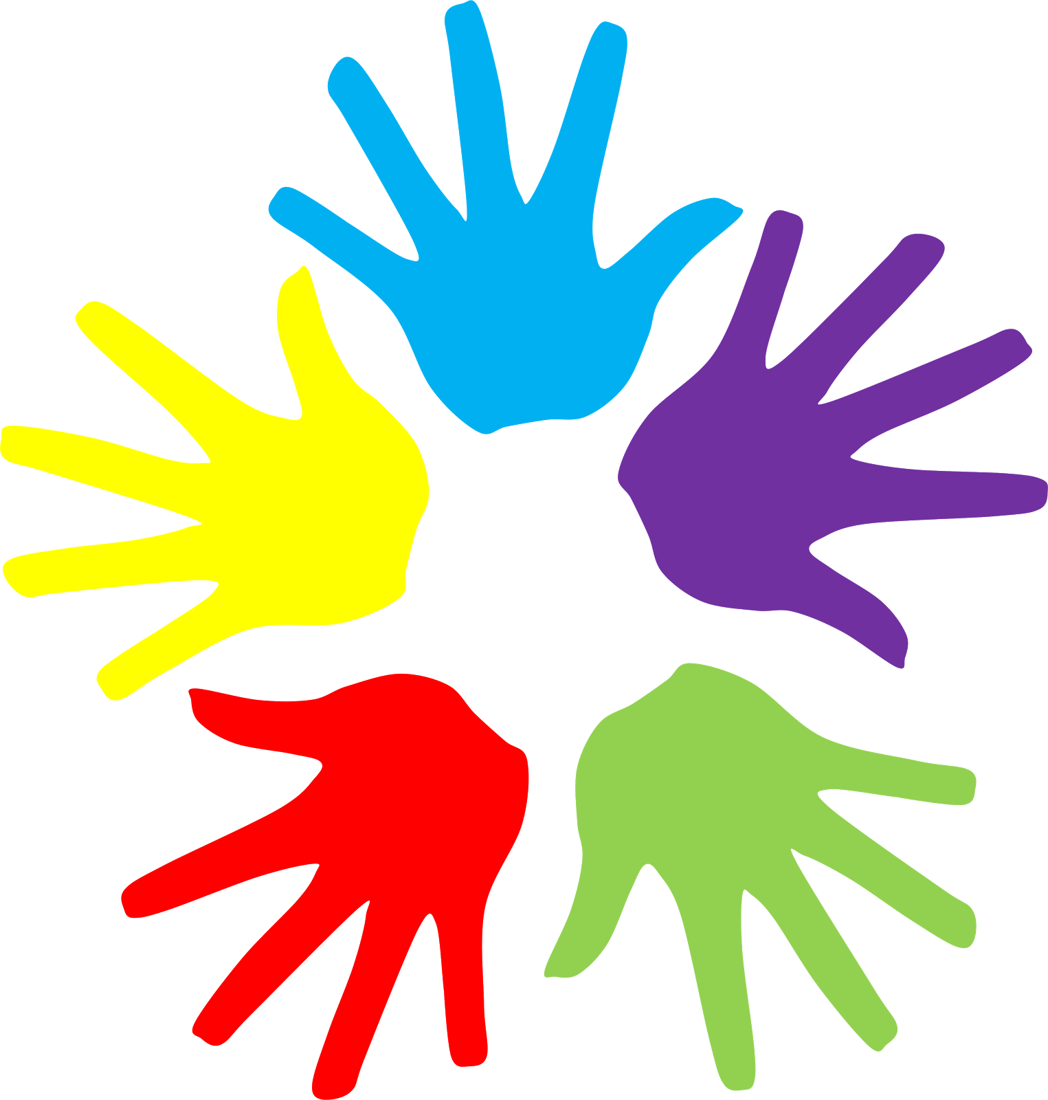 Colorful Hands Clipart - Colorful Hand Clipart (1525x1600)