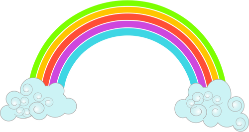 Clipart Pelangi - Cartoon Rainbow Png (500x265)