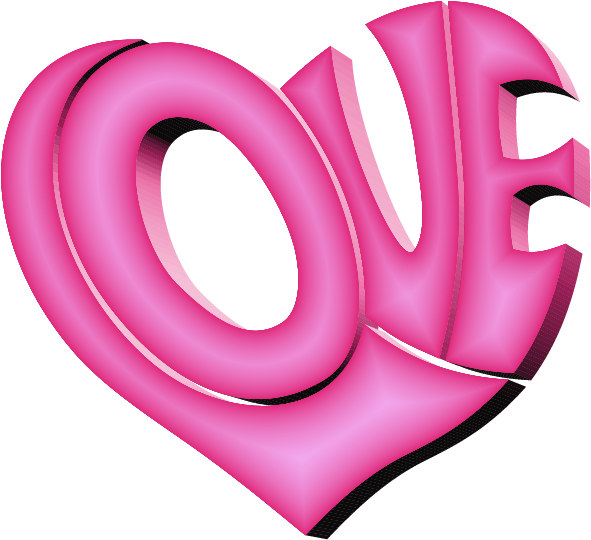 Pink Love Heart Png Picture - Love Symbols Images Png (608x553)