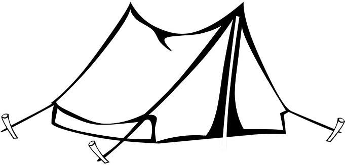 Camping Zelt Zeichnung Isoliert Campingpla - Tent Coloring Page (680x340)