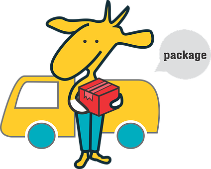 Postman Express Delivery Package Sheep Cut - Tukang Pos Animasi Format Png (424x340)