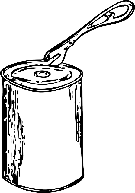 Opener Paint, Outline, Open, Cartoon, Metal, Can, Tin, - Can Opener Clip Art (447x640)