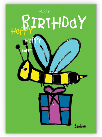 Geburtstagswünsche Mit Der Happy Birthday Biene - Geburtstagswünsche Bienen (635x550)