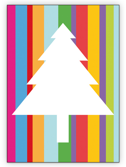 Coole Designer Weihnachtskarte Mit Bunten Streifen - Christmas Card (635x550)
