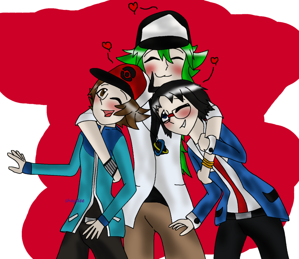 Touya X N X Cheren By The Real Shaydee - Cartoon (961x831)