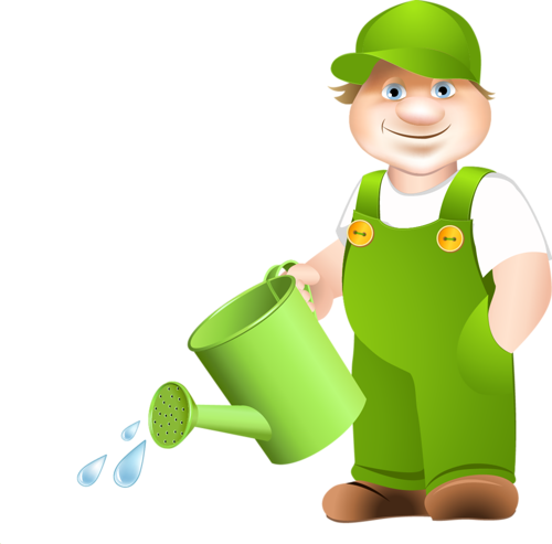 Watering Cans And People - Transparent Watering Can Cartoon Garden Clip Art (500x493)