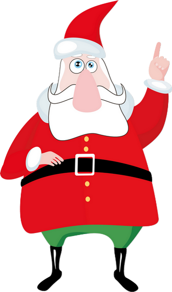 Père Noël Png - Santa Greeting Card (355x600)