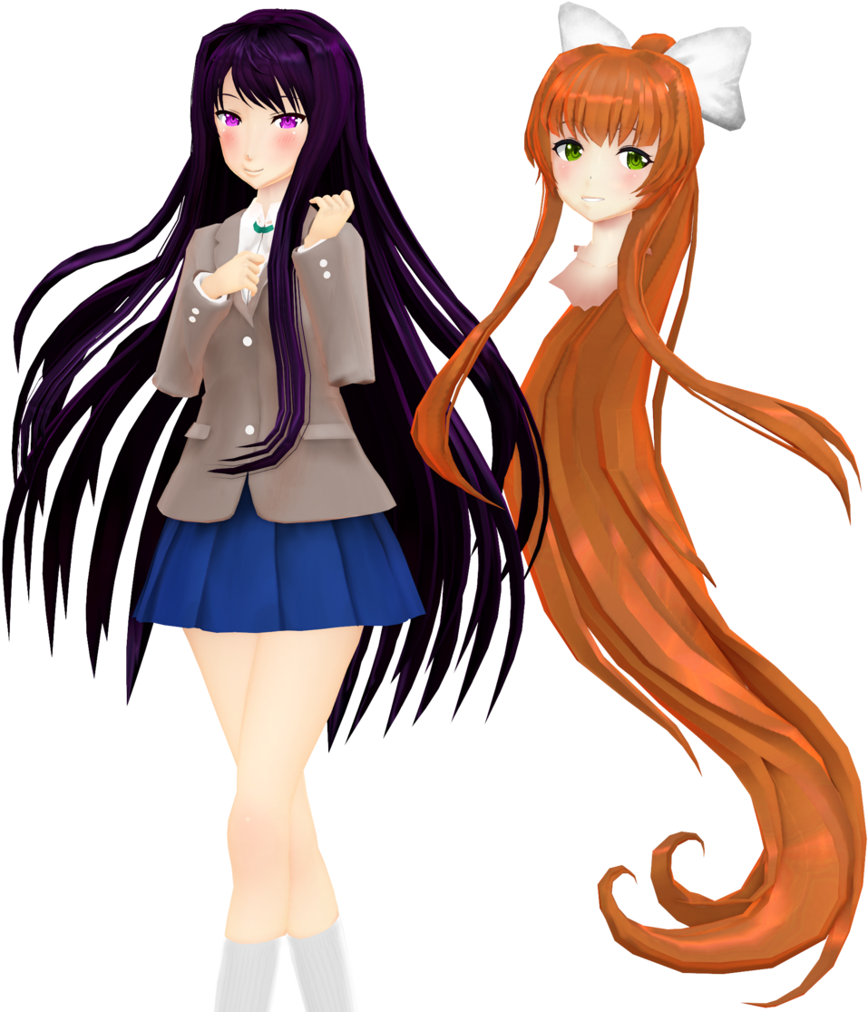 Rimuu 1,295 73 Yuri X Monika By Hoshichom - Ddlc Yuri X Monika (1024x1126)