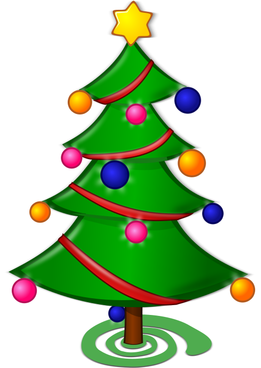 Clipart - Merry Christmas Tree Drawing (566x800)