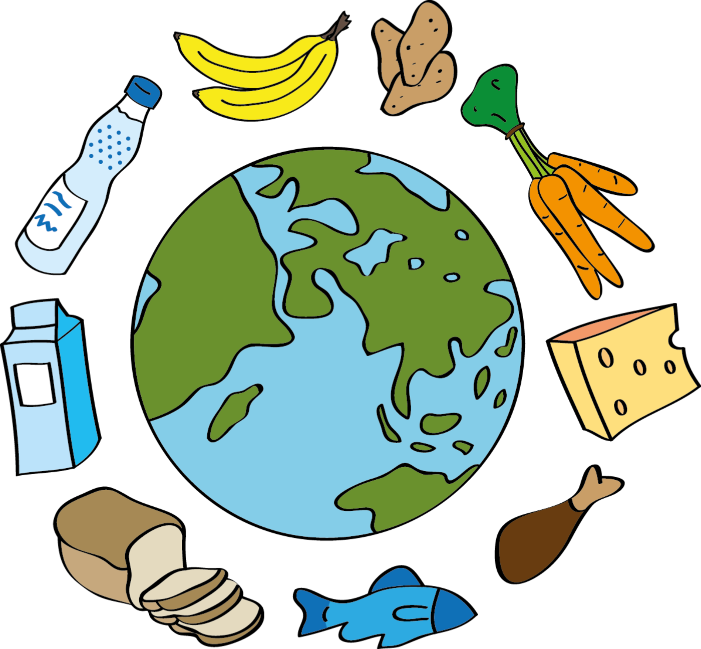 Eine Weltkugel Mit Lebensmitteln - Food (1400x1296)