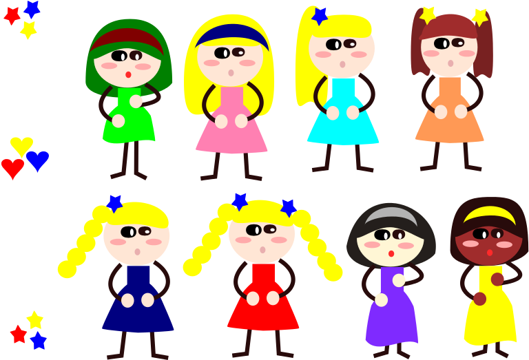 Kleid Free Girls Stickfigure - Cartoon (1061x750)