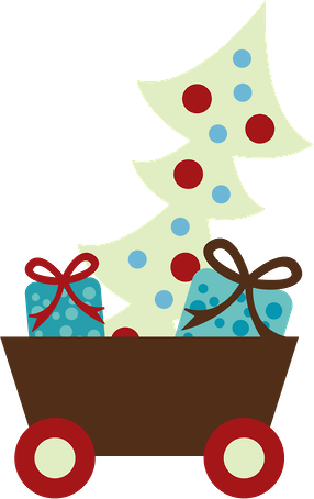 Christmas Cart Clip Art - Christmas Cart Clip Art (286x454)