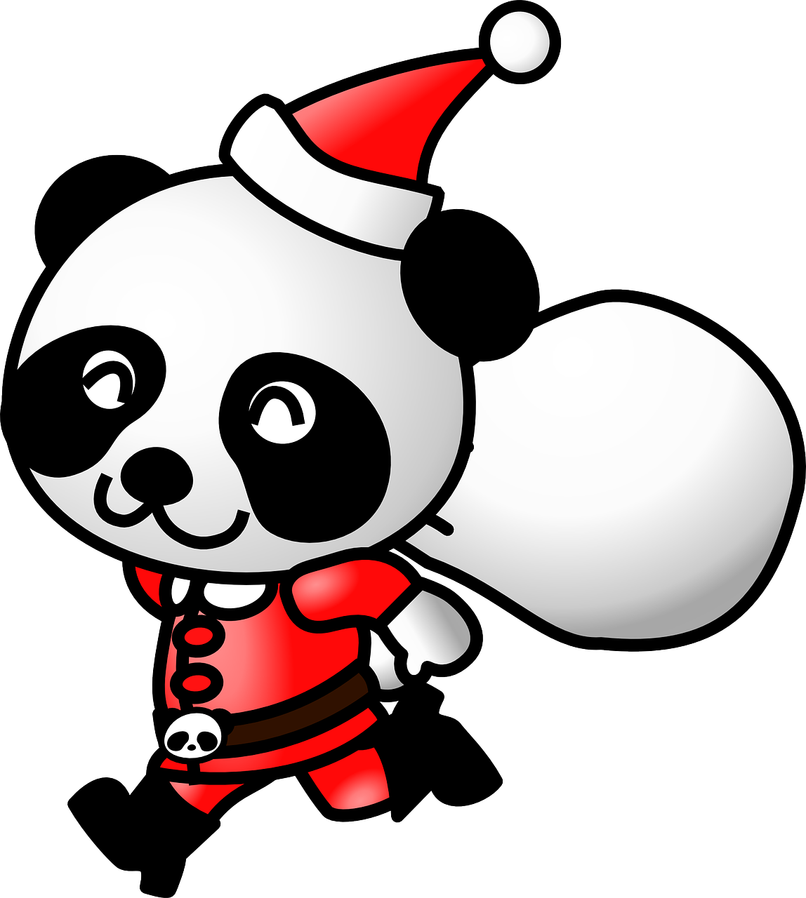 Get Notified Of Exclusive Freebies - Christmas Panda Clipart (1148x1280)