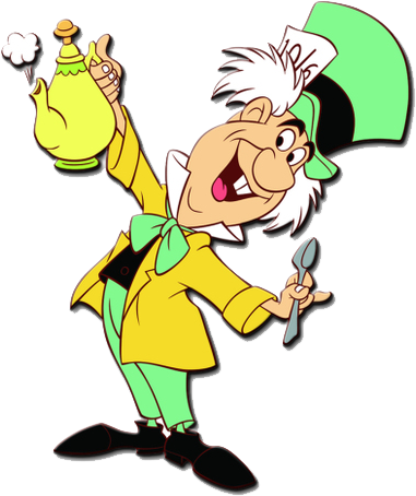 Mad Hatter & March Hare Clipart - Mad Hatter Alice In Wonderland (422x504)
