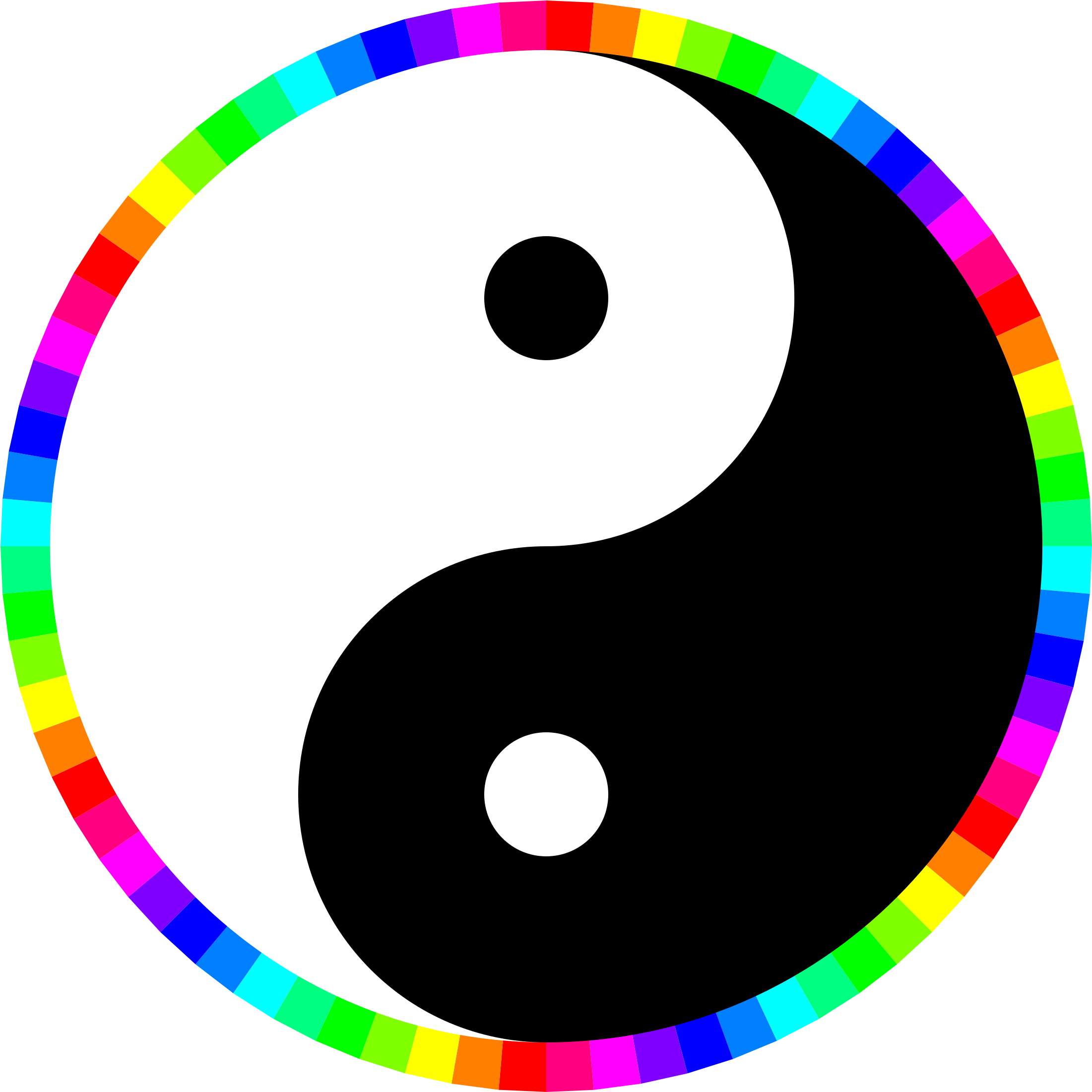 Rainbow Around Yinyang - Yin Yang Symbol (2400x2400)