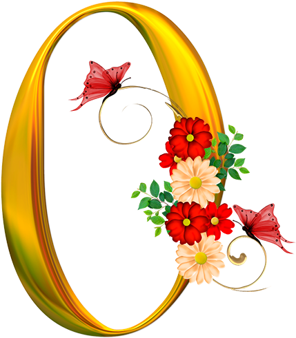 Letter O - Abecedario En Color Dorado (610x610)
