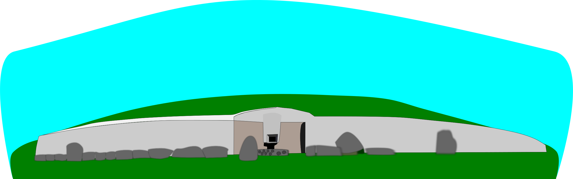 Free Newgrange Prehistoric Monument - Newgrange Clipart (2403x750)