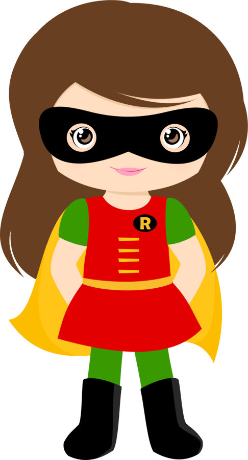 Super Heróis * Vilões Mais - Robin Girl Clipart (486x900)