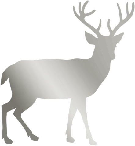 Silber, Hirsch, Weihnachten, Tier - Transparent Deer Silhouette Png (442x480)