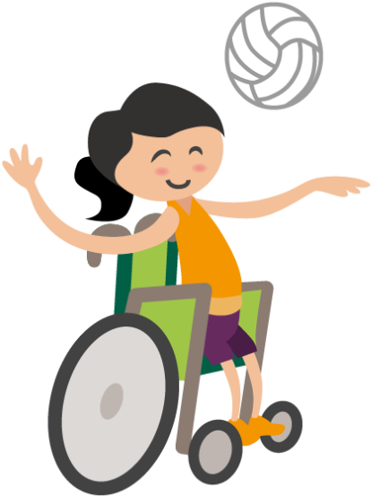 Inklumoji, Das Eine Braunhaarige Frau Im Rollstuhl - Volleyball (594x594)