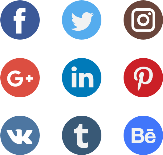 Social Network Logo Collection - Social Media Icons Blue (600x564)