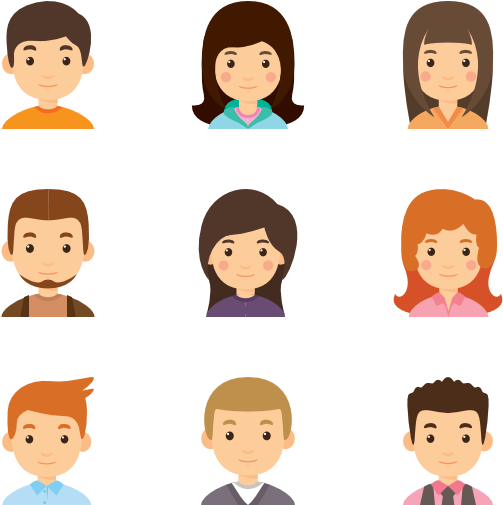 Young Avatar Collection - Flat Icon Person (600x564)