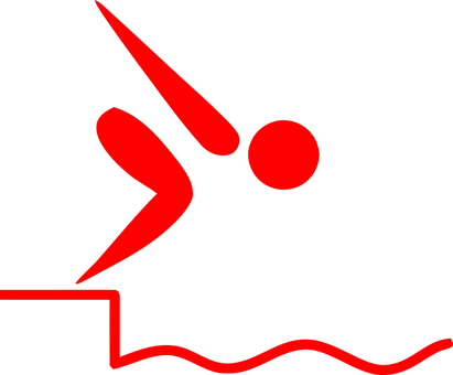Startblock, Schwimmen, Start, Sprung - Swimming Pictogram (411x340)