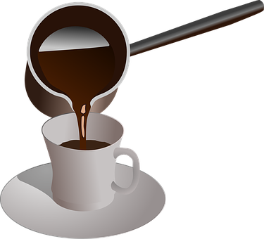 Kaffee Pokal Servieren Frühstück Gießen Sc - Turkish Coffee Clipart (375x340)