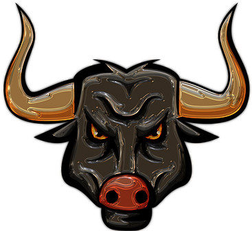 Stier Longhorn Metallizer Kunst Glas Fabri - Metallic Bull Round Ornament (376x340)