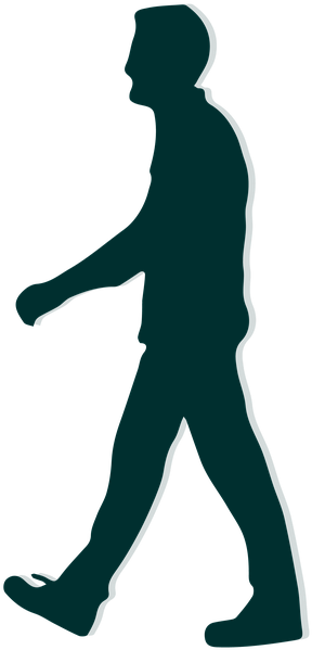 Pin Man Silhouette Clip Art - Walking Man Silhouette (720x720)