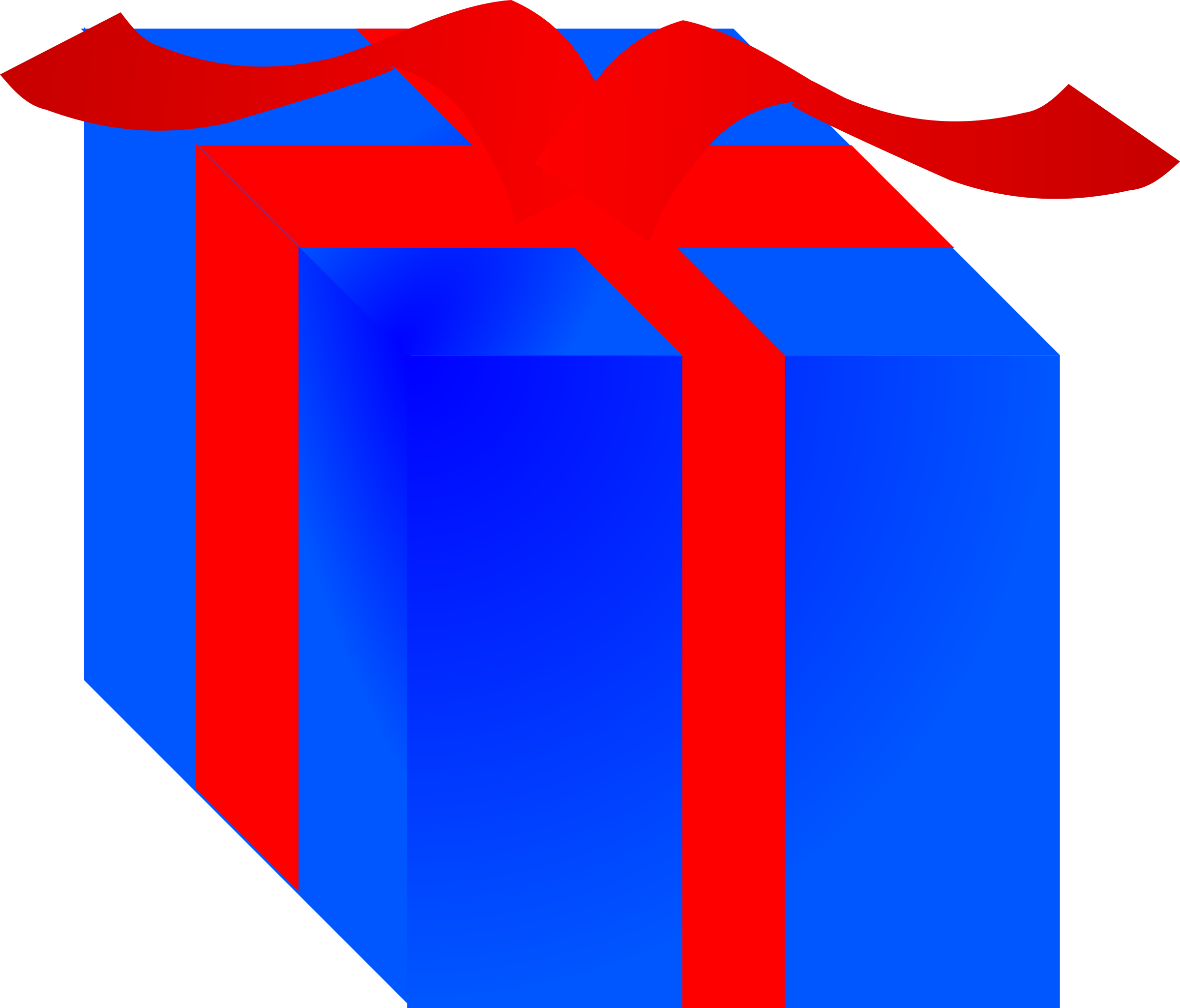 Box, Blue, Cartoon, Ribbon, Free, Gift, Birthday - Red And Blue Objects (2400x2050)