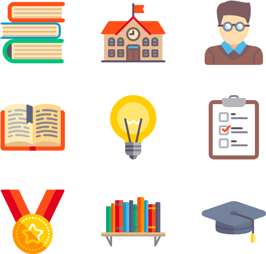 Education Elements - School Management Icons Png (600x564)
