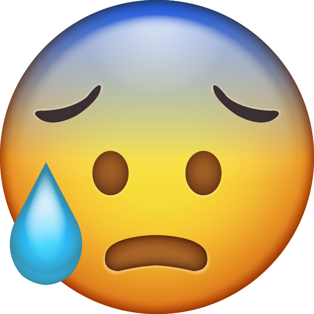 Download Cold Sweat Iphone Emoji Jpg - Cold Sweat Emoji Png (640x640)