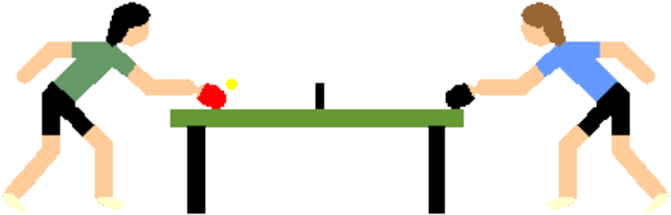 Tischtennis - Table Tennis Cartoon (800x242)