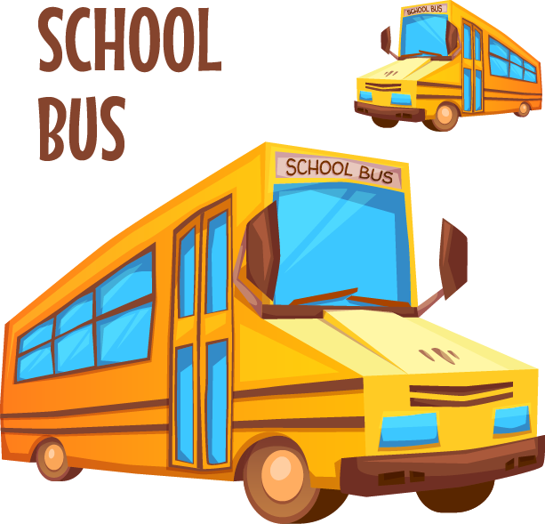 School Bus Clip Art - Estrada Onibus Desenho Png (613x589)