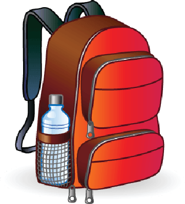 Best Of Rucksack Clipart Clip Art Backpack Clipart - Backpack With Water Bottle Clipart (361x399)