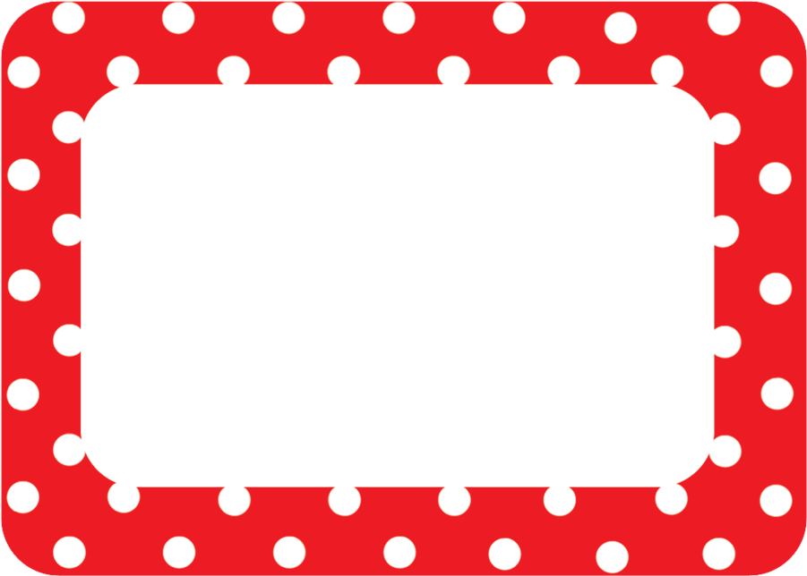 Polka Dots Magnetic Labels - Red Polka Dot Border (900x900)