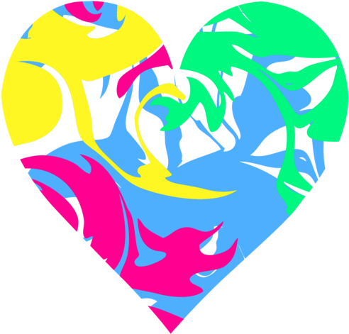 Vector Black And White Library Swirl Designs Clip - Colorful Heart Transparent Png (550x530)