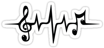 Music Pulse, Notes, Clef, Frequency, Wave, Sound, Dance - Music Note Silhouette (375x360)